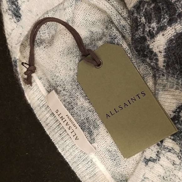 💕ALLSAINTS💕 Python Jumper Sweater ~ Blue Snakeskin Animal Print Medium M NWT - Picture 8 of 9